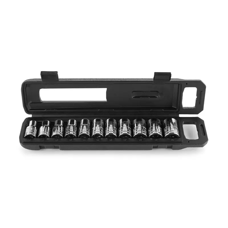 11-Piece 1/2-Inch Metric Standard Socket Set With Ratchet And Organizer 1