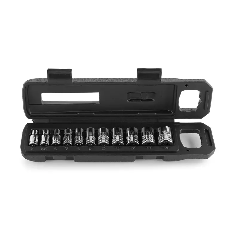 11-Piece 1/4-Inch Metric Standard Socket Set With Ratchet 1