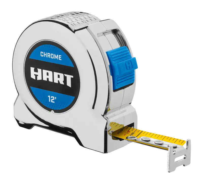 12-Foot Chrome-Coated Tape Measure With Locking Blade And Ergonomic Casing 1