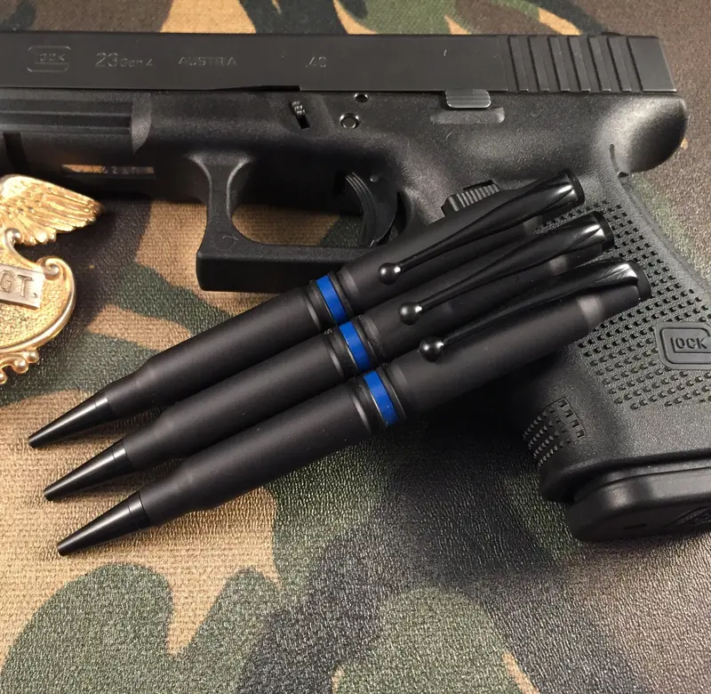 .308-Caliber Fountain Pen With Thin Blue Line Symbolism 1