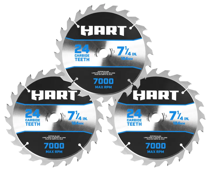 7-1/4-Inch 24-Tooth Carbide-Tipped Miter Saw Blade Set (3-Pack) 1