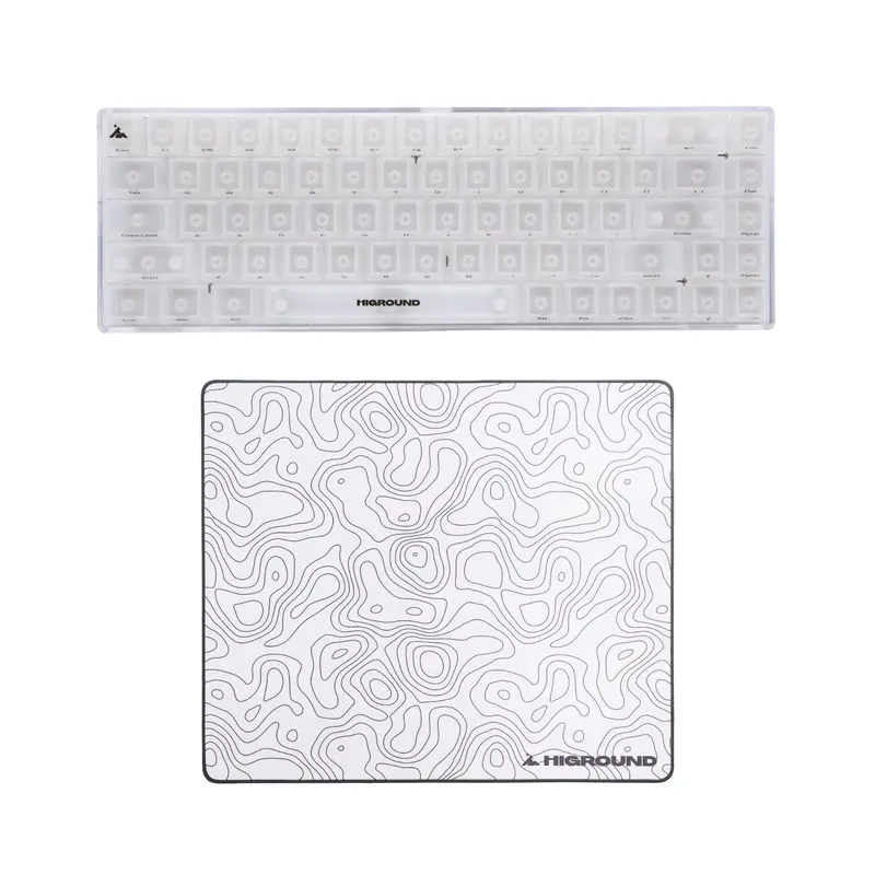 Basecamp 65 Opal Keyboard (Silent Glacier Switches) + Snowstone Hybrid Mousepad 1