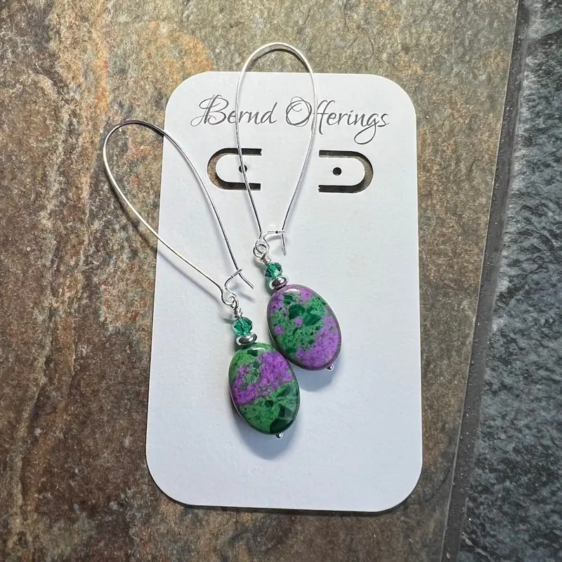 Bernd Offerings Handcrafted Botanical Earrings: "Wild Clover" Clearance 1