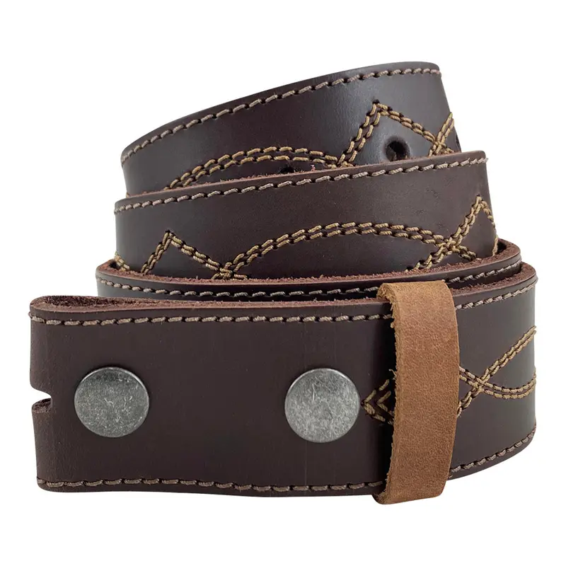 Buckle-Free Cowboy Belt With Embroidered Detailing 1