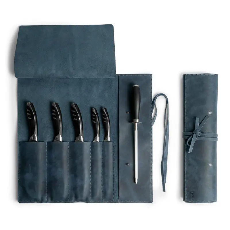 Chef’S Knife Storage Roll – Durable 5-Slot Roll-Up For Kitchen Knives 1