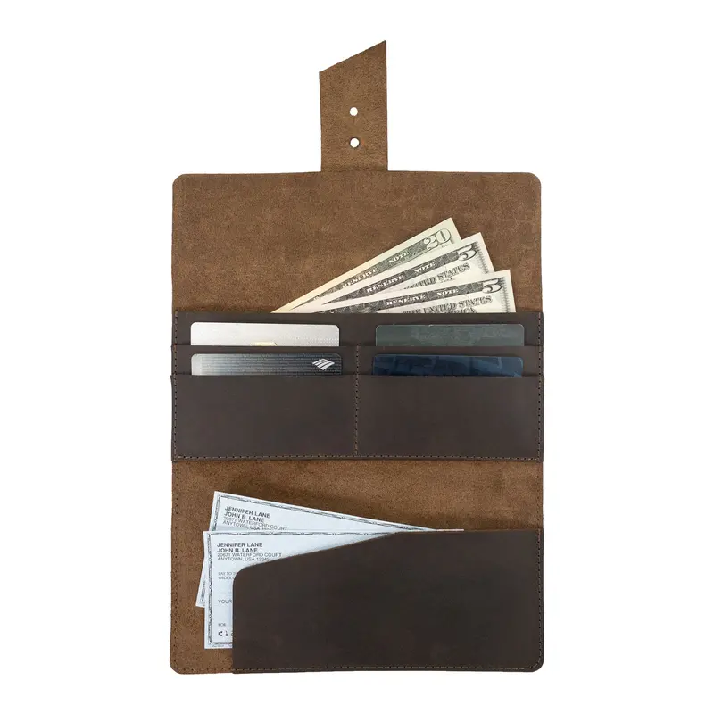 Classic Checkbook Cover Featuring Card Storage Slots 1