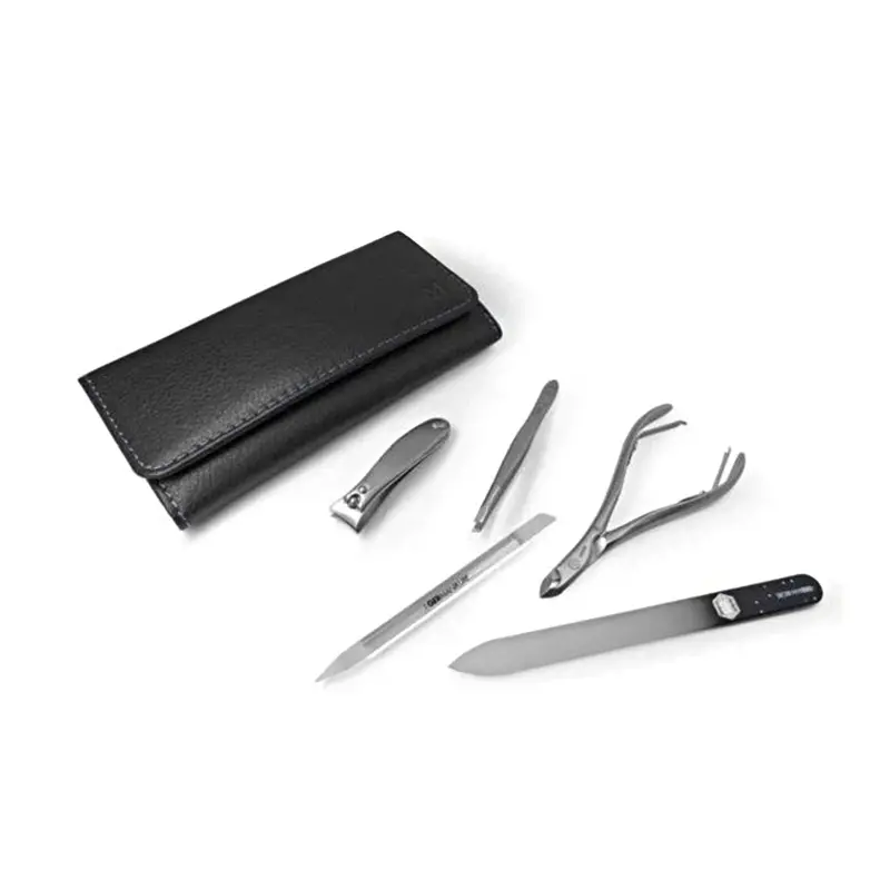 Five-Piece Professional Manicure Set – Clipper, Nipper, Tweezer, Glass File & Cuticle Stick – Germanikure 1