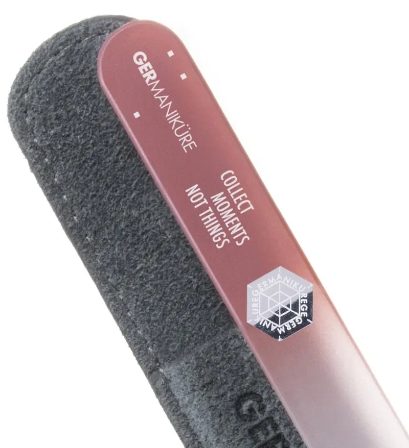 Germanikure "Collect Moments Not Things" Glass Nail File With Textured Sleeve 1