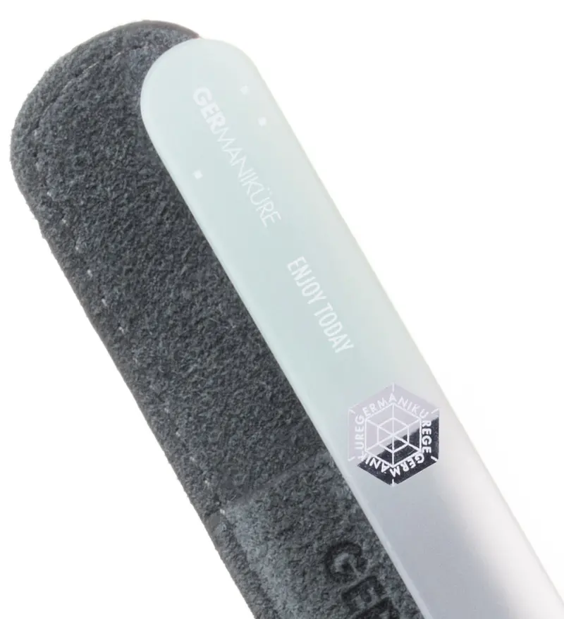 Germanikure "Enjoy Today" Glass Nail File With Elegant Leather Sleeve 1