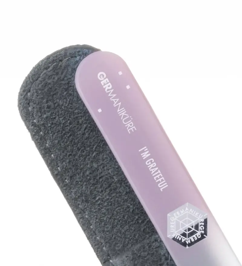 Germanikure "I'M Grateful" Glass Nail File Featuring Soft Leather Storage 1