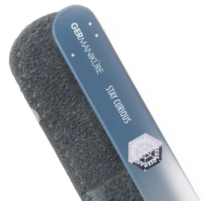 Germanikure "Stay Curious" Glass Nail File With Suede Storage Sleeve 1