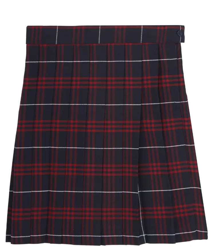 Girls' Plaid Pow Wow-Style Pleated Skirt By Ft 1