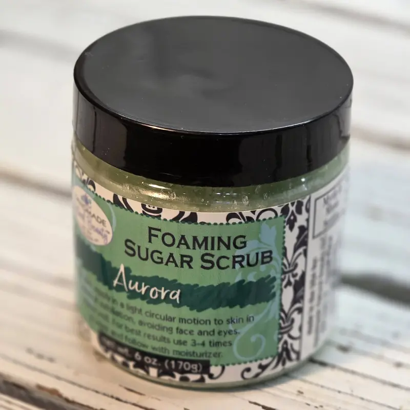 Handmade Natural Beauty Foaming Sugar Body Scrub: "Aurora" Clearance 1