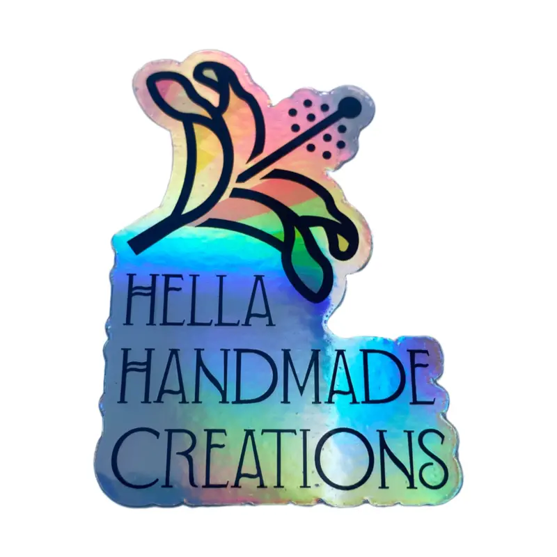 Hella Handmade Creations – Xl Hibiscus Holographic Nail Decal 1