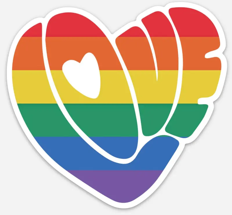 Hhc Pride-Themed "Love" Vinyl Sticker – Vibrant & Durable 1