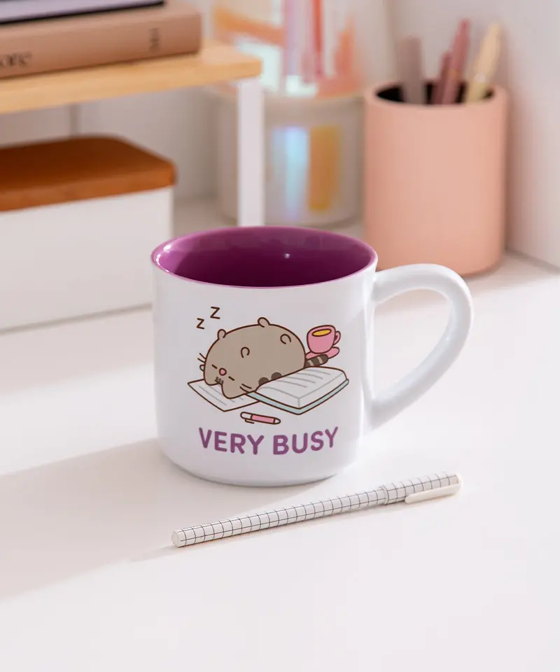 Humorous Pusheen 'Very Busy' Ceramic Mug For Daily Use 1