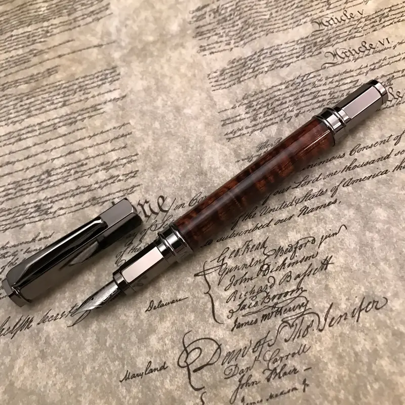 Koa Wood Fountain Or Rollerball Pen – Hawaiian Hardwood Handcrafted Writing Tool 1