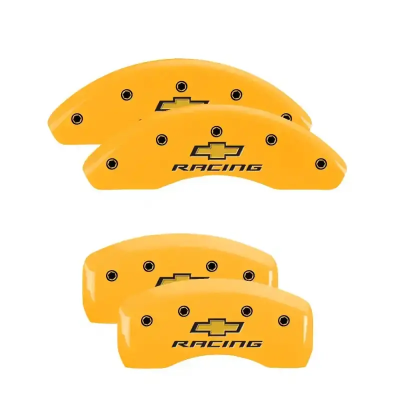 Mgp Engraved 4-Piston Caliper Covers – Yellow Finish With Black Chrome, Gen 5/Camaro 1