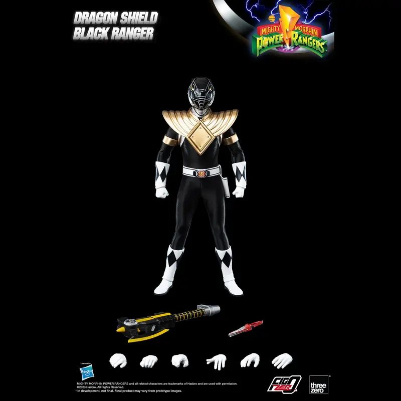 Mighty Morphin Power Rangers Figzero 1/6 Scale Dragon Shield Black Ranger 1