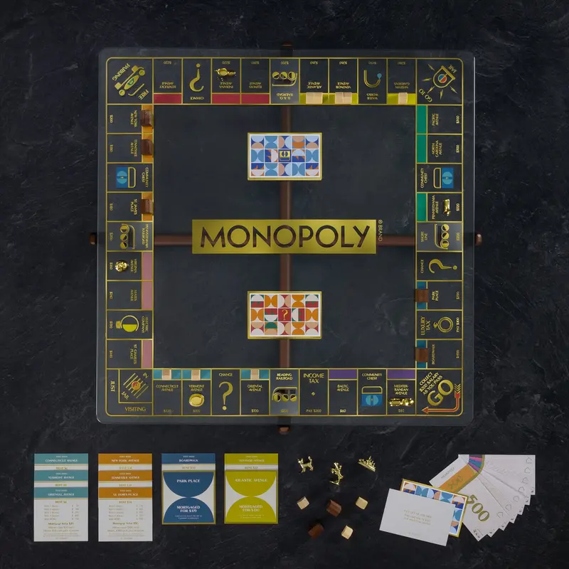Monopoly Prisma Glass Edition – Modern Transparent Game Board 1