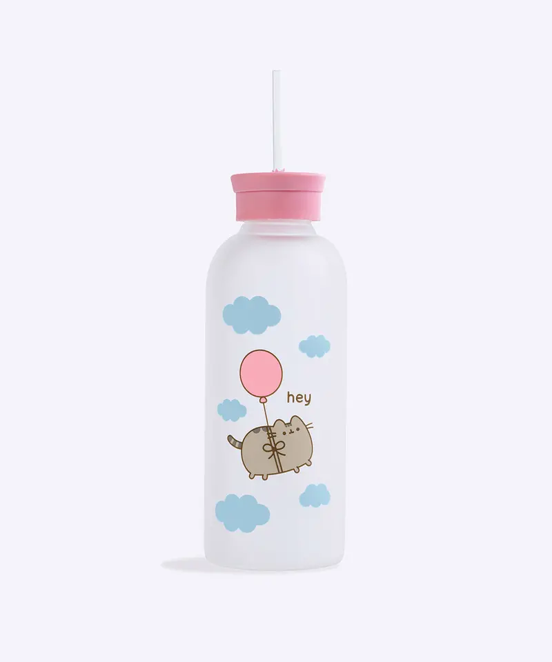 Pusheen Balloons Insulated Glass Water Bottle – Leak-Proof & Stylish 1