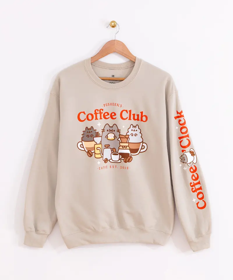 Pusheen Coffee Club Sweatshirt – Cozy Unisex Pullover 1
