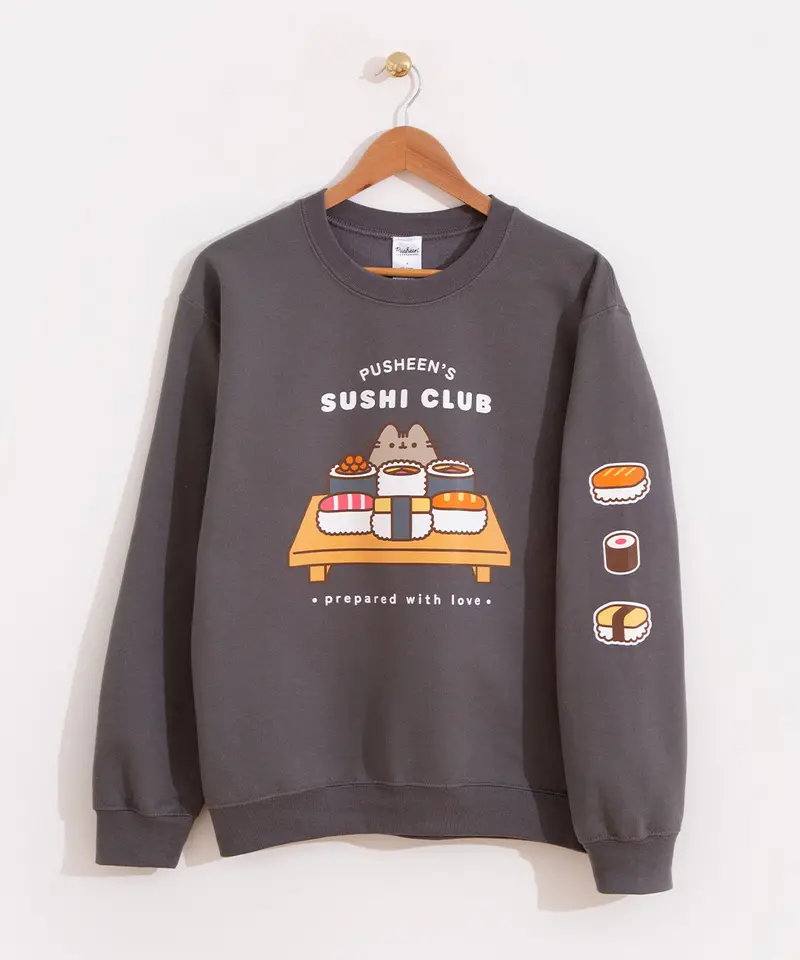 Pusheen Sushi Club Themed Hooded Sweatshirt 1