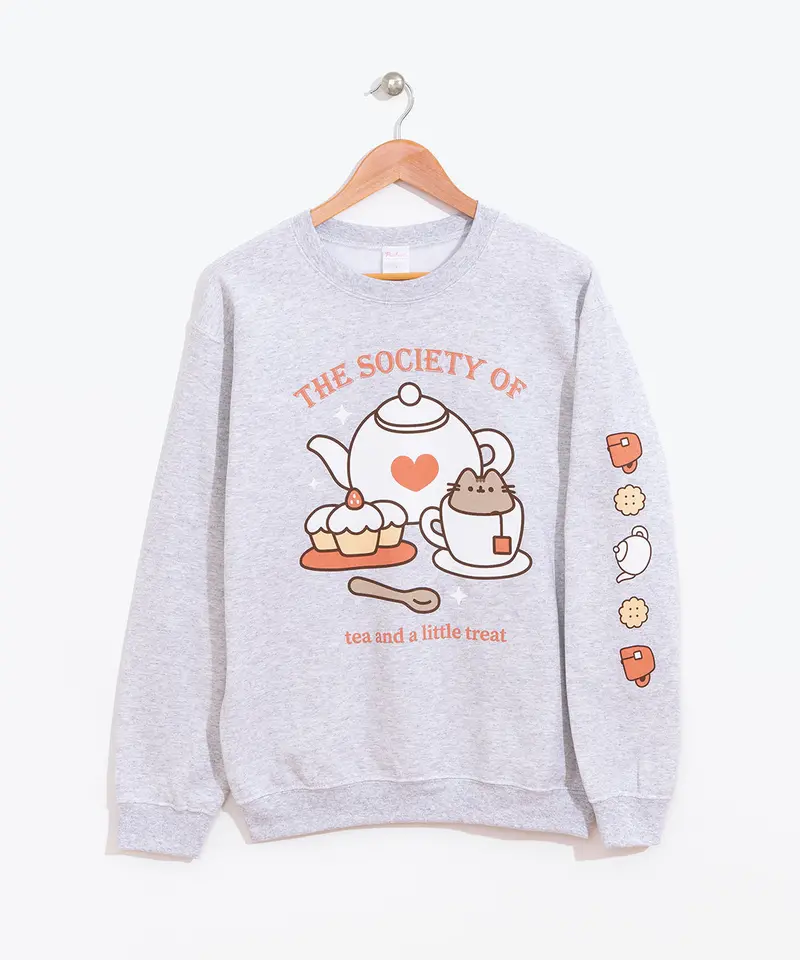 Pusheen Tea Society Sweatshirt – Unisex Cotton Blend Hoodie 1