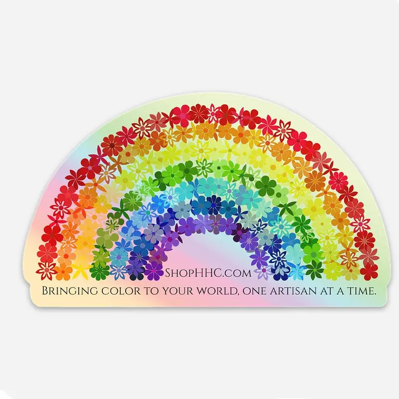 Rainbow Of Flowers Holographic Nail Decal – Large-Scale Colorful Design 1