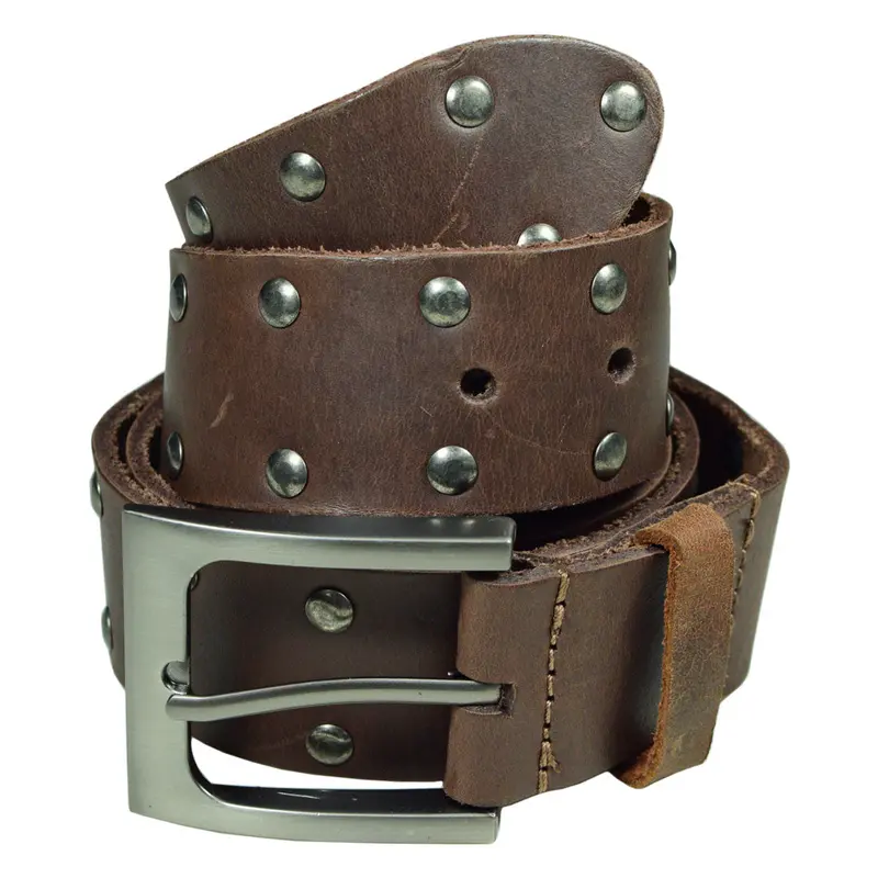 Reinforced Double-Riveted Leather Belt For Durability And Style 1