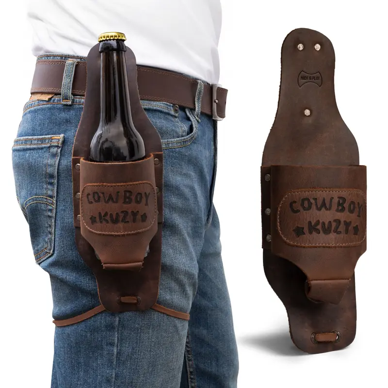 Rugged Western-Style Beer Carrier Holster For Festivals & Rodeos 1
