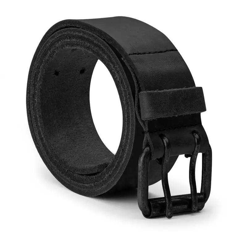 Rustic Leather Belt With Charcoal Double-Prong Buckle – 1.5-Inch Width 1