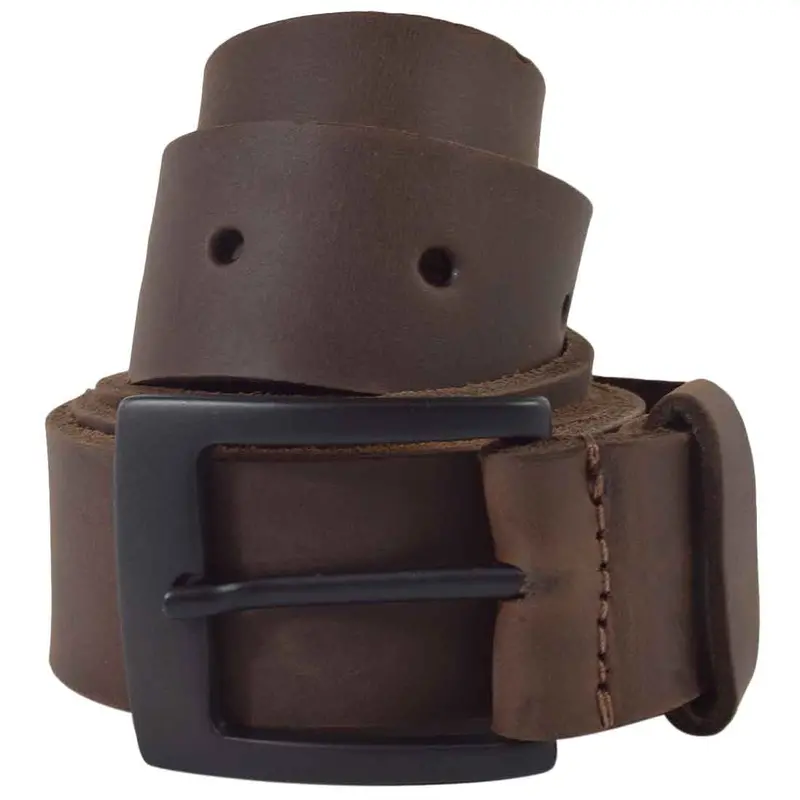 Rustic Leather Belt With Charcoal-Finish Buckle – 1.5-Inch Width 1
