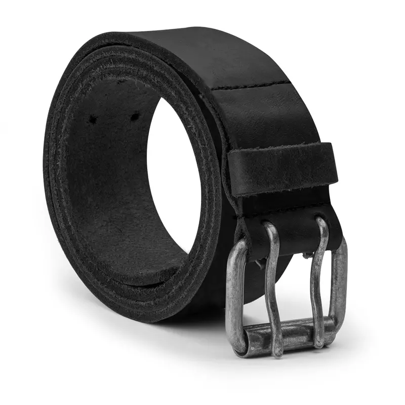 Rustic Leather Belt With Double-Prong Buckle – 1.5-Inch Width 1