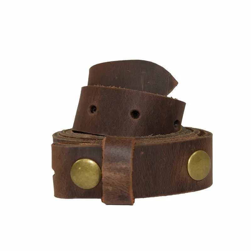 Rustic-Style Leather Snap-On Belt – 7/8-Inch Width 1