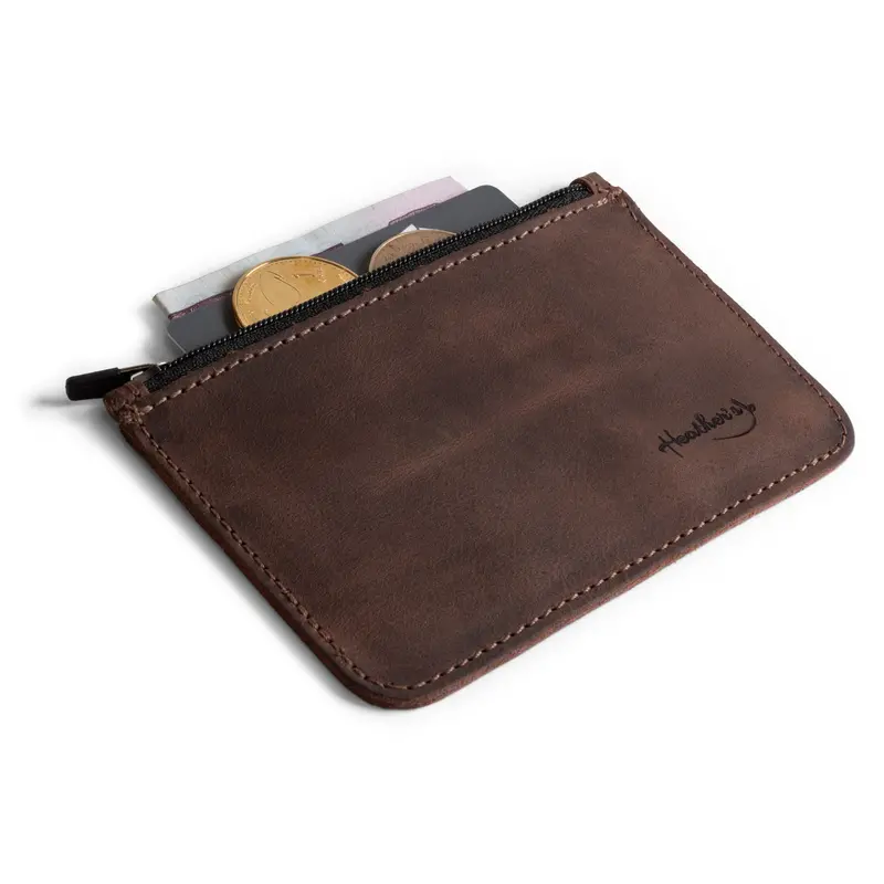 Slim Zippered Half Wallet For Cards & Cash – Minimalist Design 1