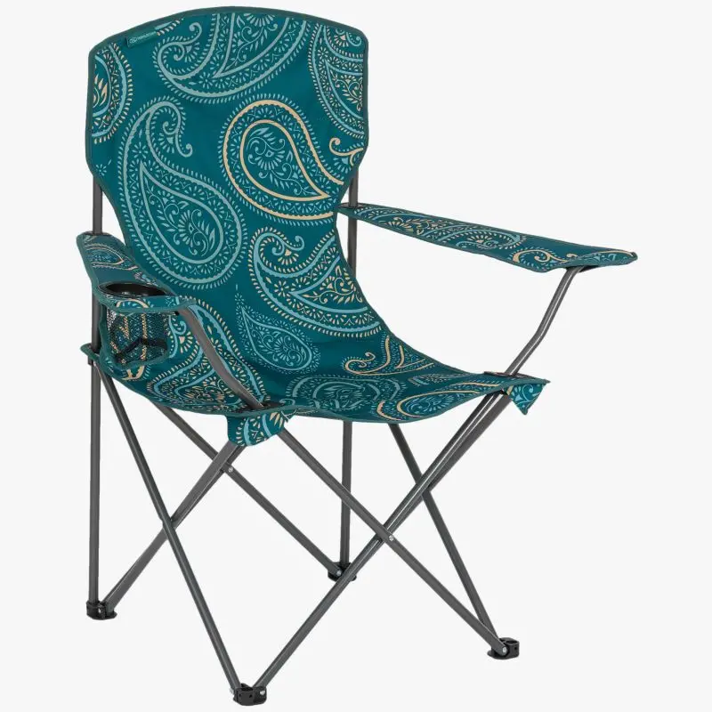 Stirling Foldable Camping Chair – Paisley Teal Pattern 1