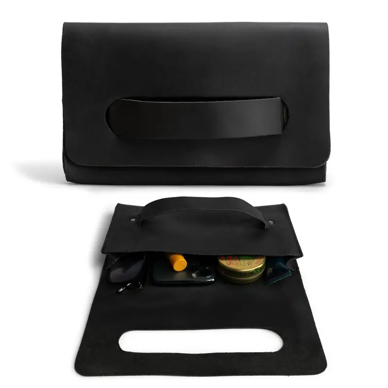 Structured Clutch Bag With Top Handle & Zip Closure 1