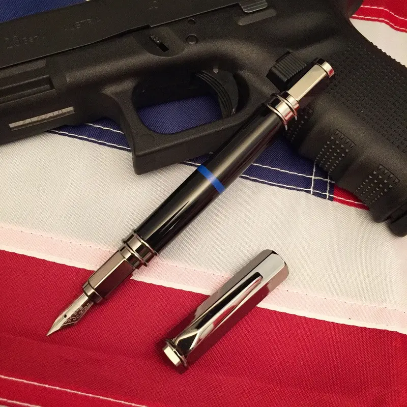 Thin Blue Line Fountain Pen For Law Enforcement Supporters 1