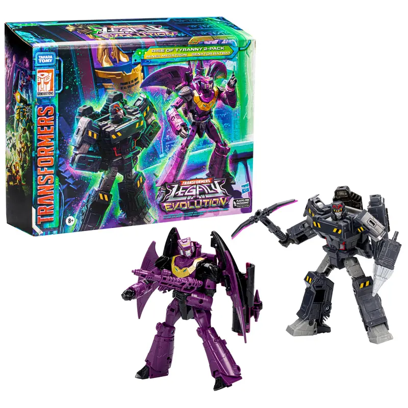 Transformers Legacy Evolution 2-Pack – Miner Megatron & Senator Ratbat Voyager Figures 1