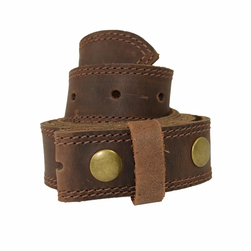 Two-Row Stitch Leather Snap-On Belt – 1.25-Inch Width 1