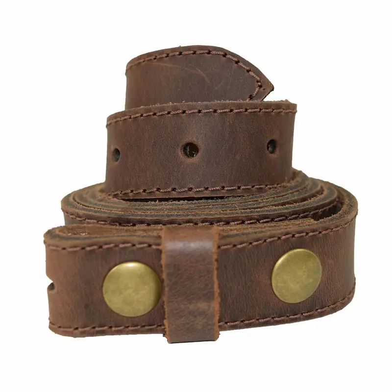 Two-Row Stitch Leather Snap-On Belt – 7/8-Inch Width 1