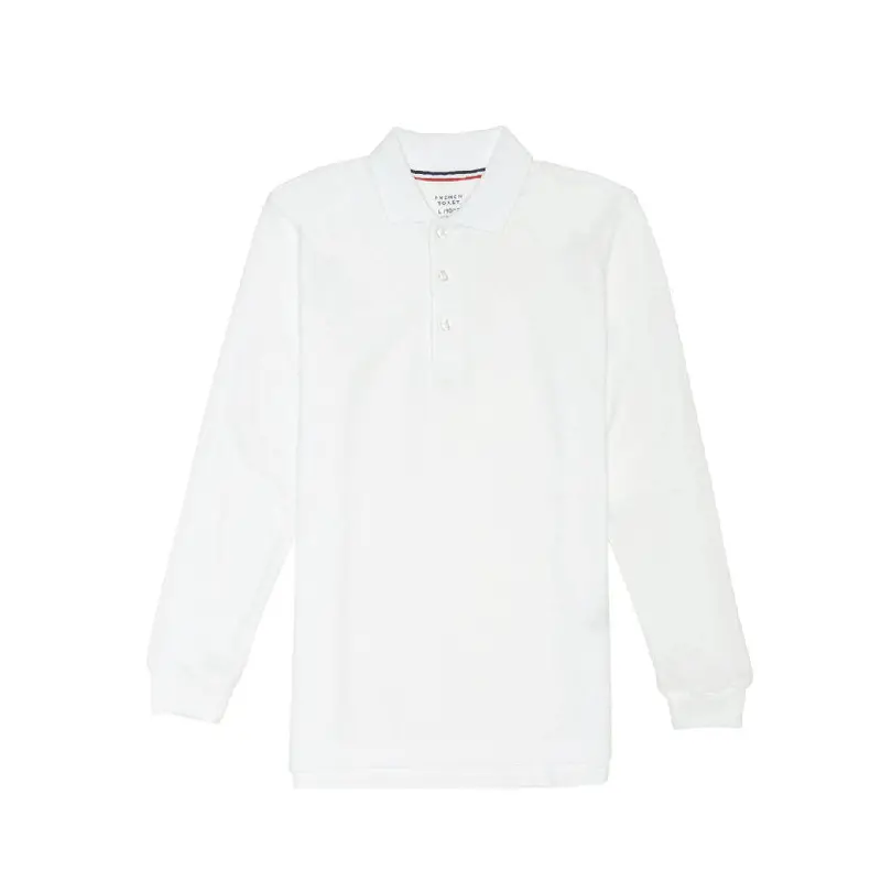 Unisex Long-Sleeve White Polo Shirt With Logo – Youth Sizes 1