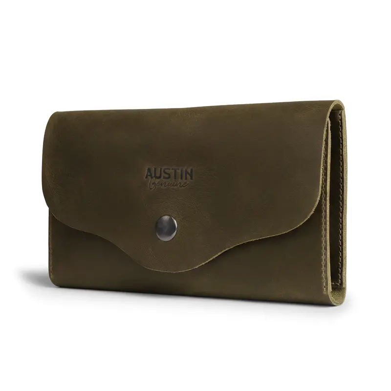 Violet Genuine Leather Long Wallet For Men And Women 1