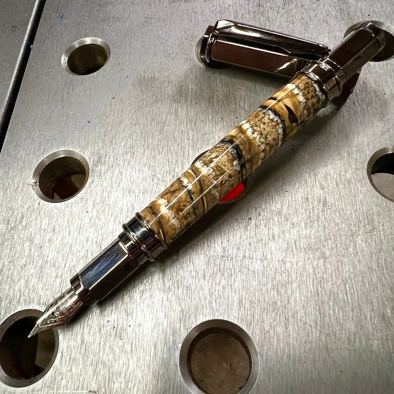 Woolly Mammoth Tooth Fountain Or Rollerball Pen – Fossilized Prehistoric Material Pen 1