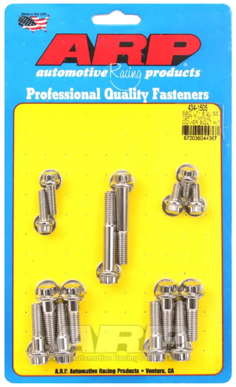 Arp Stainless Steel 12-Point Timing Cover Bolt Kit For Small Block Chevy Lt1 And 6.2L Engines 1