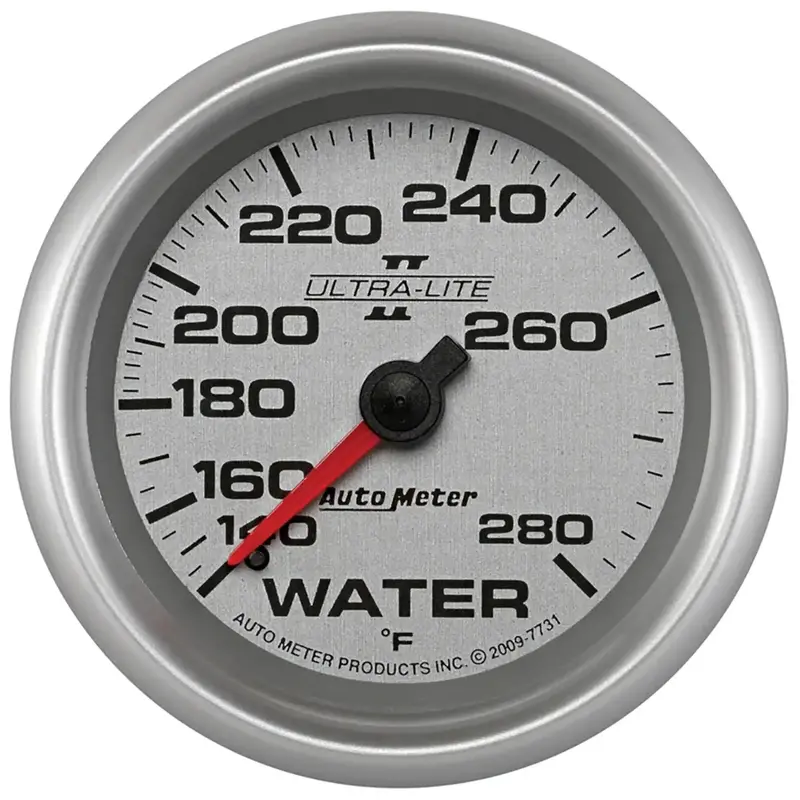 Autometer Ultra-Lite Ii Mechanical Water Temperature Gauge – 2 5/8", 140–280°F 1