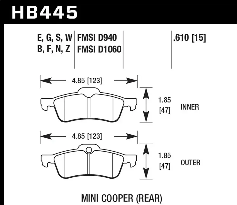 Hawk Performance Dtc-30 Street Brake Pads – Hb445W.610, 0.610" Thickness 1