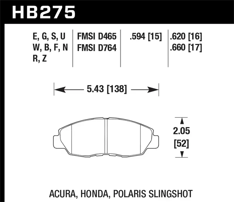 Hawk Performance Hb275N.620 Hp Plus Brake Pads – 0.620" Thickness, High-Temp Compound 1