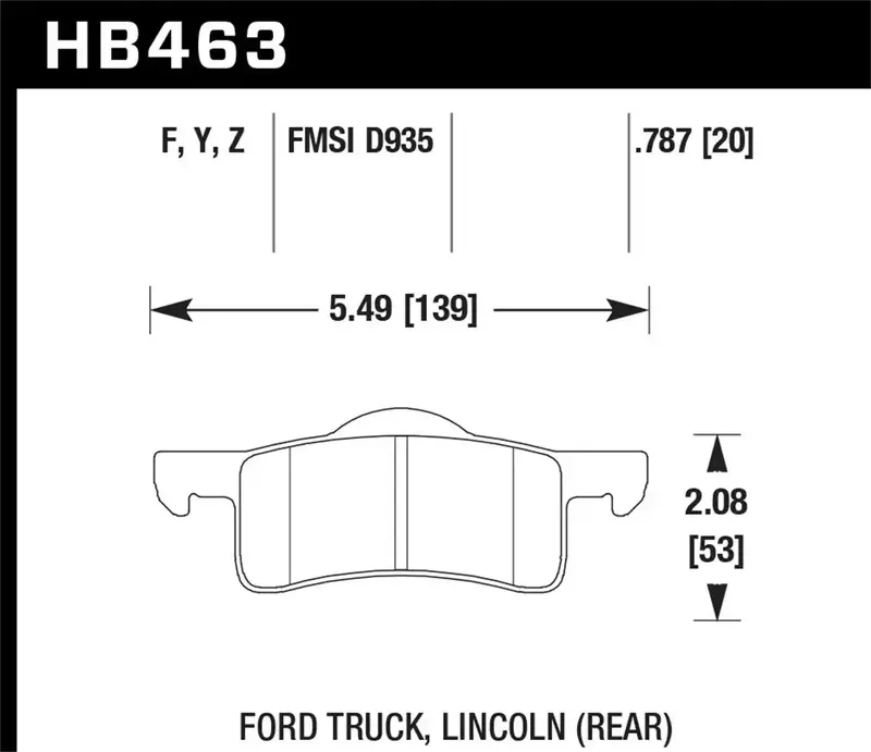 Hawk Performance Hb463Z.787 Ceramic Brake Pads — 0.787-Inch Thickness, High-Friction Replacement 1